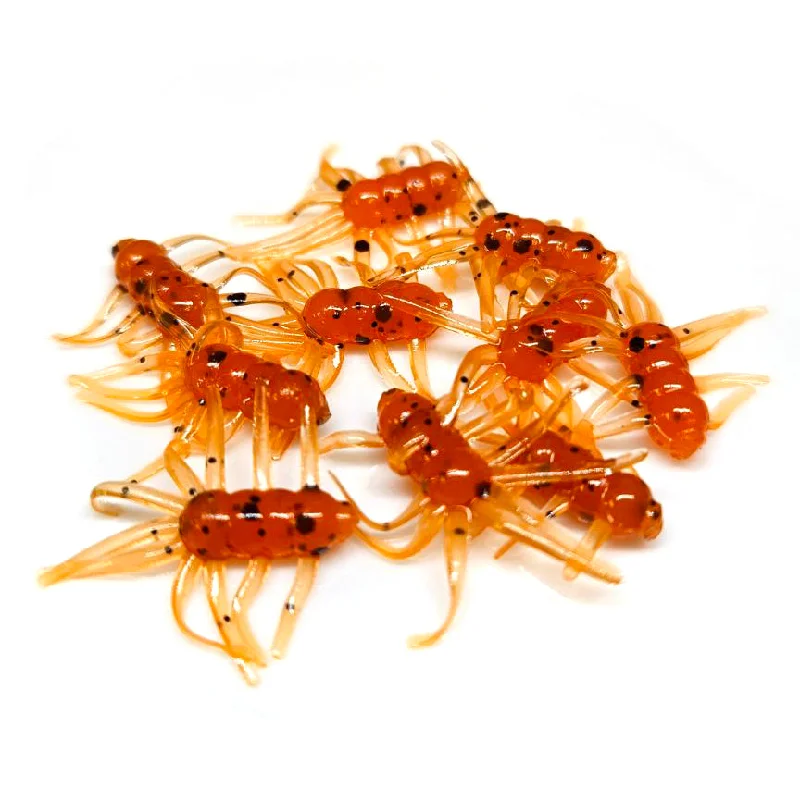 Minnow Soft Plastic Lures-Orange - Micro Spider Monkeys