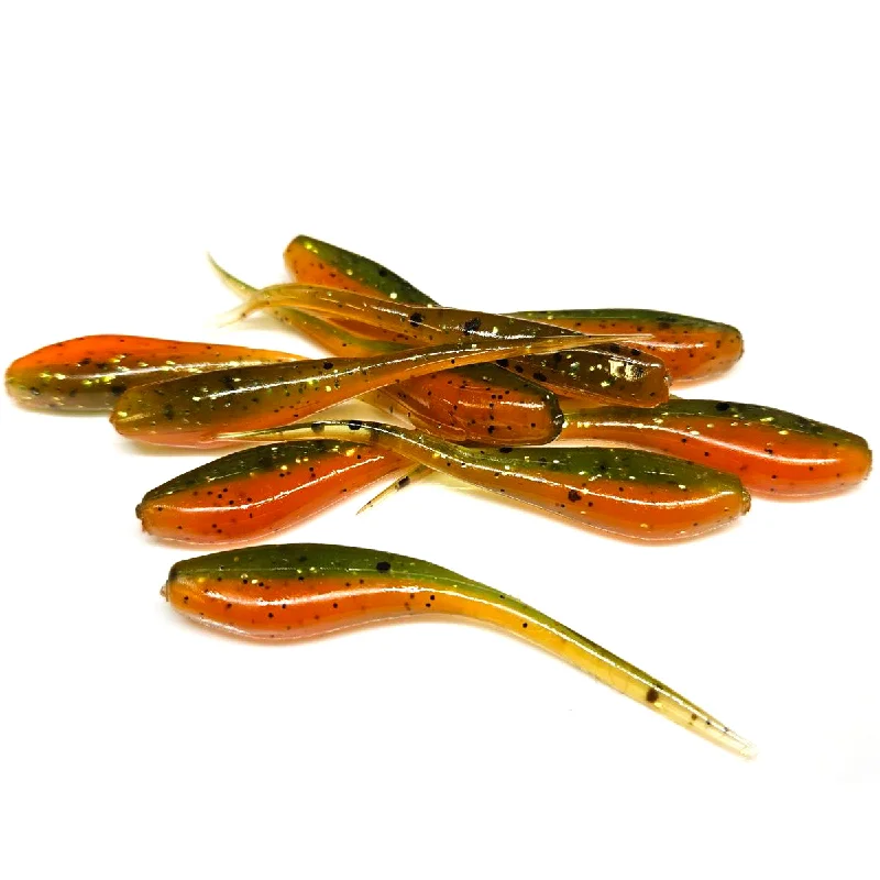 Fly Fishing Lures-Orange Perch - 2.4" Shad Stinger Tails