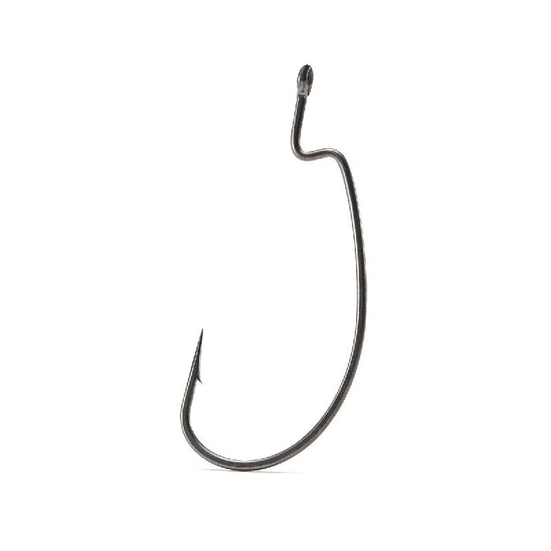 Lure with Hooks-Power EWG Offset Worm Hooks - Nano Smooth Coating