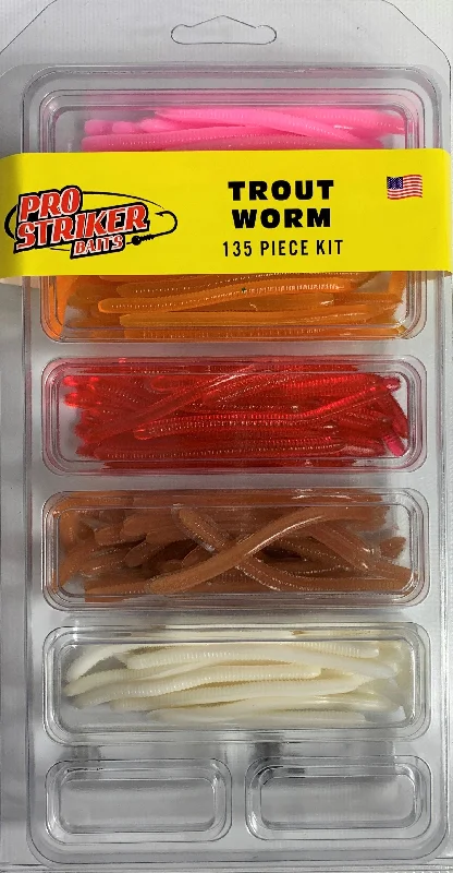 Swimbait Lures-Pro Striker Trout Worm 135-Piece Kit