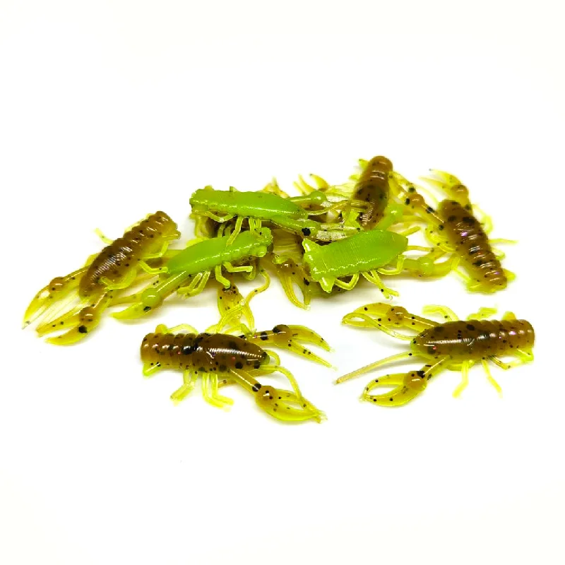 Sinking Lures-Pumpkin Chartreuse - 1" Micro Craw