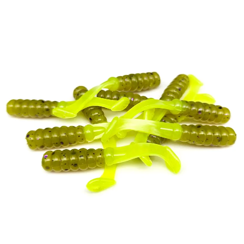 Soft Plastic Lures-Pumpkin Chartreuse - 2" Twerkin' Minnow