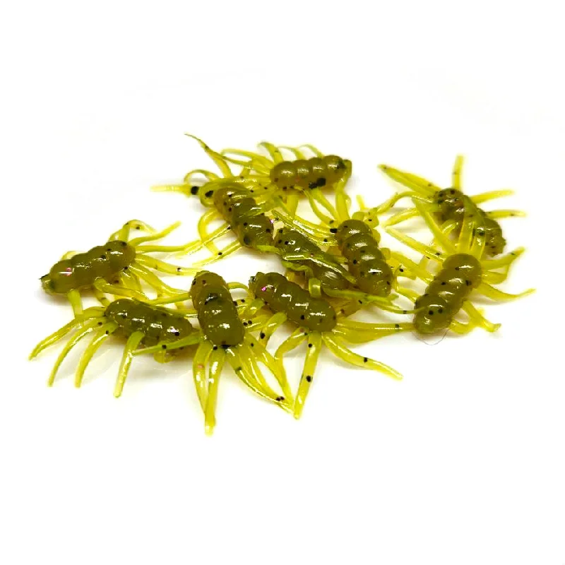 Trout Fishing Lures-Pumpkin Green - Micro Spider Monkeys