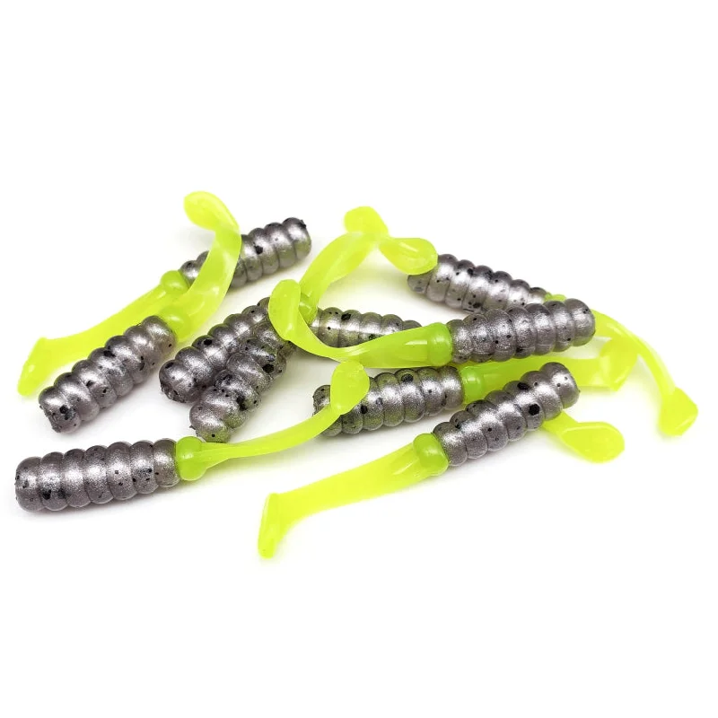 Minnow Lures-Silver/Chartreuse - 2" Twerkin' Minnow