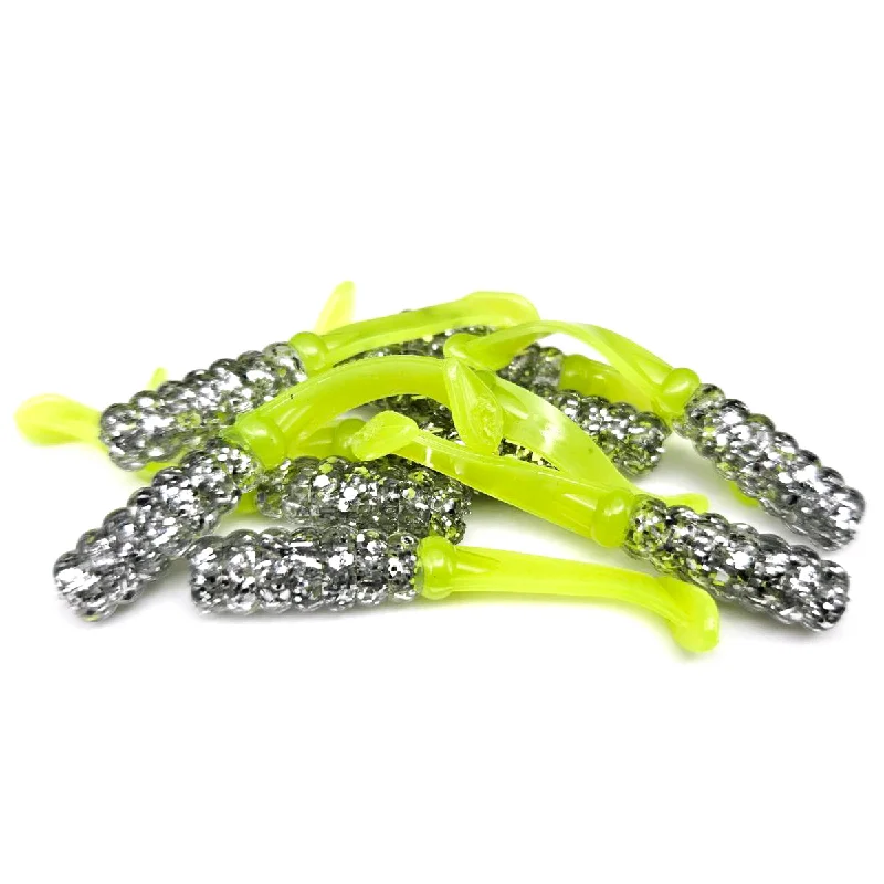 Jerkbait Lures-Silver Flake Chartreuse - 2" Twerkin' Minnow