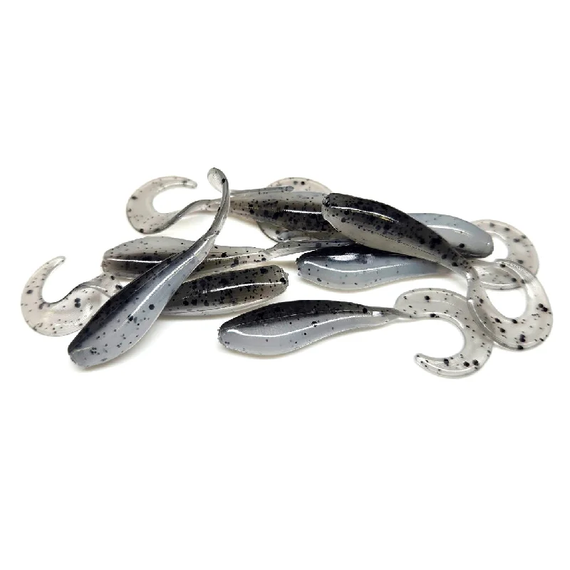 Spinnerbait Lures-Smoked Shad - Curly Tail Shad Body