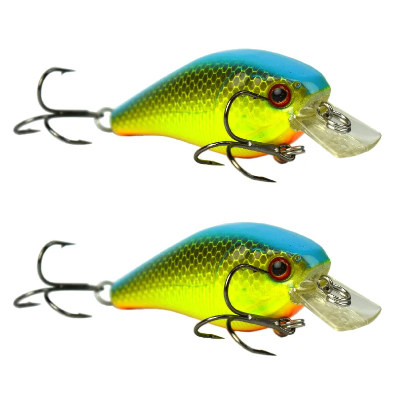 Multi-color Lures-Tackle HD Square Bill 2-Pack - Chartreuse Blue Back