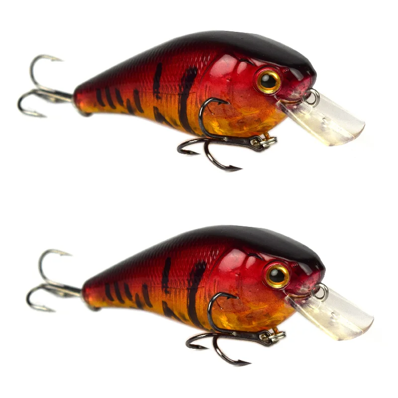 Heavy-duty Topwater Lures-Tackle HD Square Bill 2-Pack - Red Craw