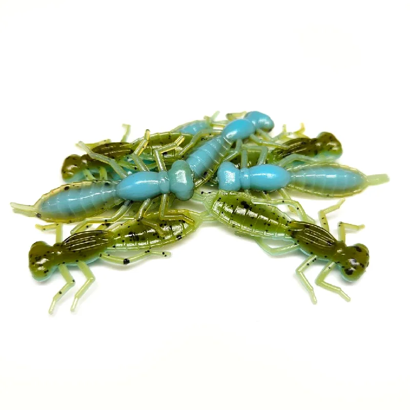 Shad Lures-Toxic Pumpkin - Dragonfly Larvae