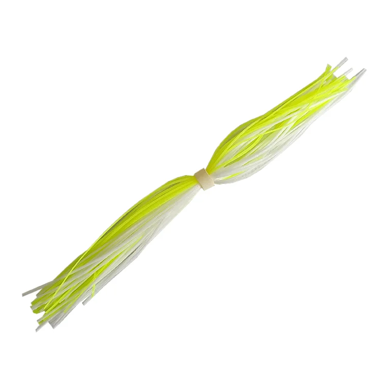 Lipless Crankbait Lures-Warrior Standard Jig Skirt 5-Inch 6-Pack - OF White/Chartreuse