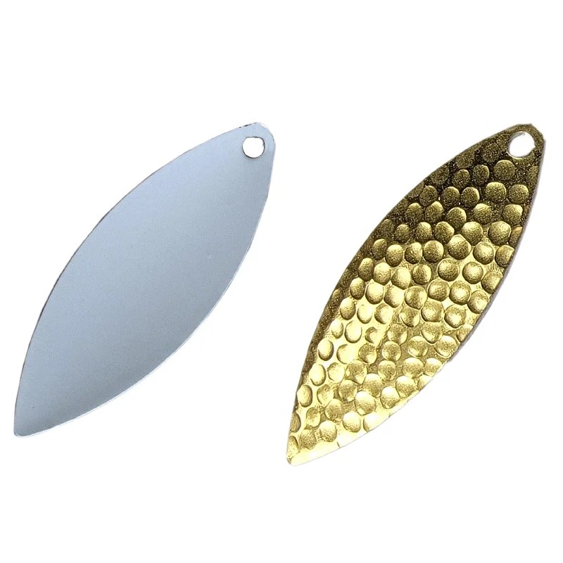 Big Game Lures-Warrior Willow Blade Polished Brass 2-Pack - Hammered White