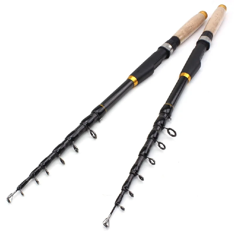 Smooth-casting Fishing Rods-1.8m 2.1m 2.4m 2.7m 3.0m 3.6m Carbon Fiber fishing rod Super short pocket Portable Spinning pole telescopic fishing rod