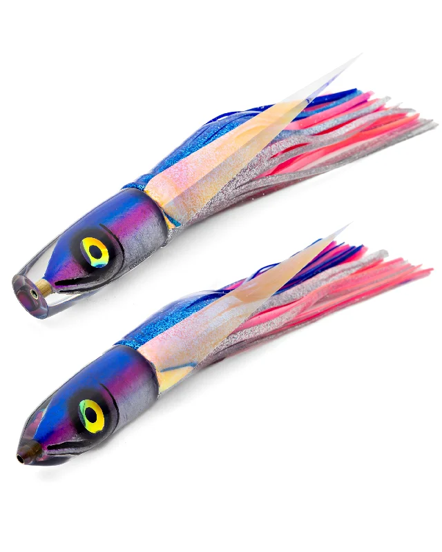 Color-changing Lures-7" Ali'i Fish Series: Blue/Silver Pink Line