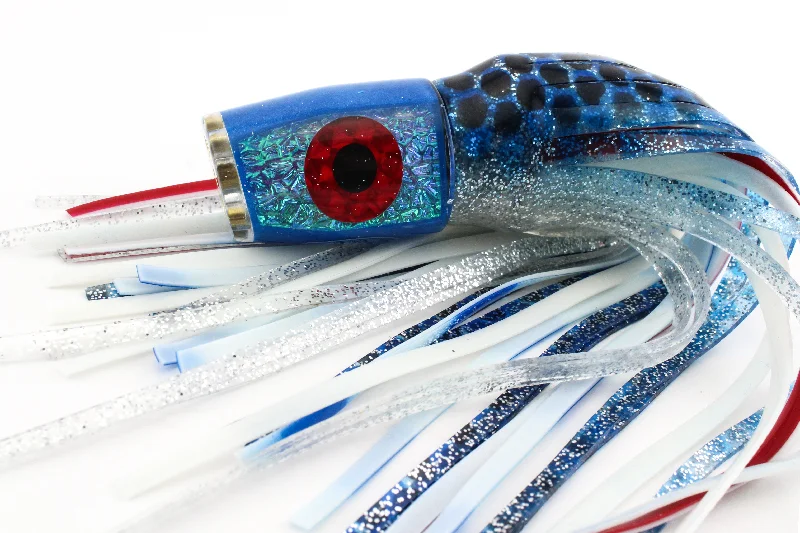 Spinner Lures for Trout-9" Jetted Hellcat in Glow Blue with Flatiron Herring Skirts