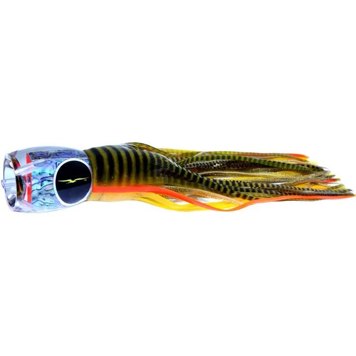 Buzzbait Spinner Lures-Black Bart Abaco Prowler Heavy Tackle Lure - Yellow Tiger/Gold Dot