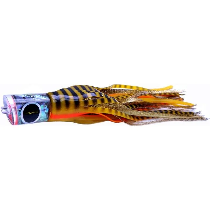 Jerkbait Lures-Black Bart Bad Guy Medium Tackle Lure - Yellow Black Tiger/Gold Dot