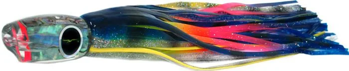 Trout Catcher Lures-Black Bart Hot Breakfast Medium Heavy Tackle Lure - Blue Yellow/Rainbow No Rigging (HN)