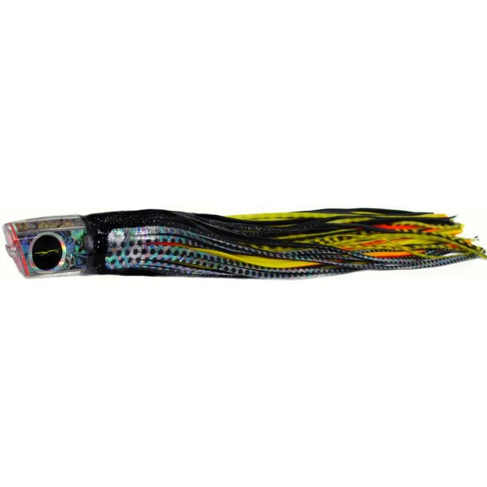 Kreelex Lures-Black Bart RPP Medium Heavy Tackle Lure - Black Dot/Yellow Tiger No Rigging (HN)