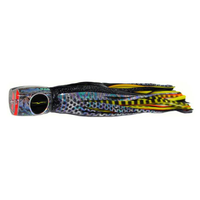 Multi-color Lures-Black Bart Marlin Candy Medium Heavy Tackle Lure - Black Dot/Yellow Tiger (HN)