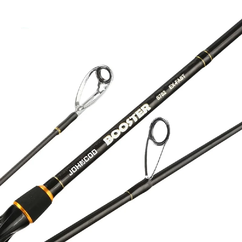 Responsive Fishing Rods-Ex-Fast Fishing Rod 2.1m 2.4m Carbon Rod ML/M 2 Tips 5-28g Spinning Rod Casting Light Jigging Rod 2 Sections Johncoo booster