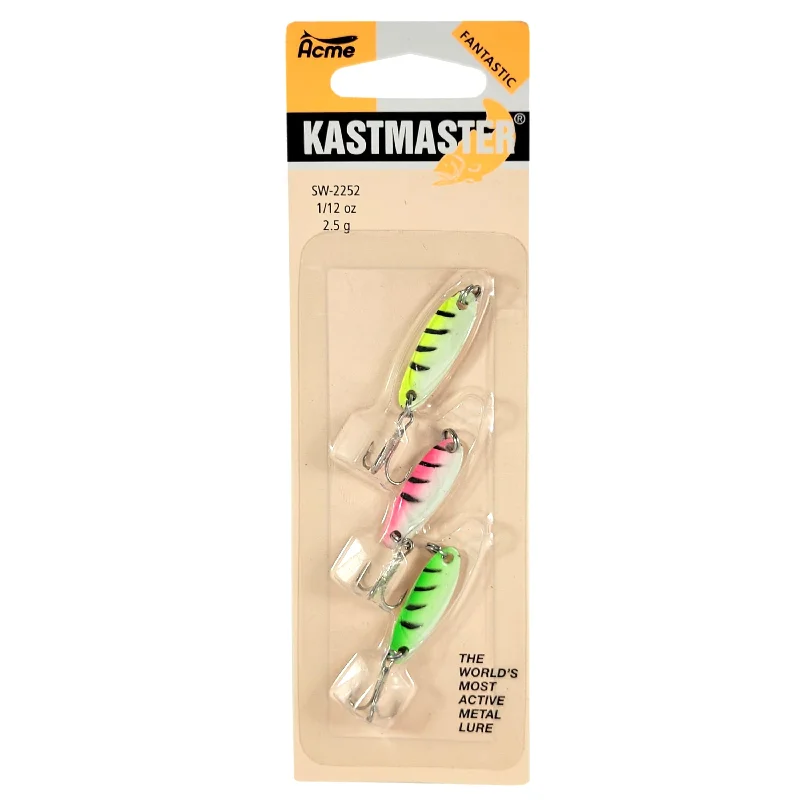 Perch Lures-Kastmaster Tiger Glow 3 Pack 1/12oz