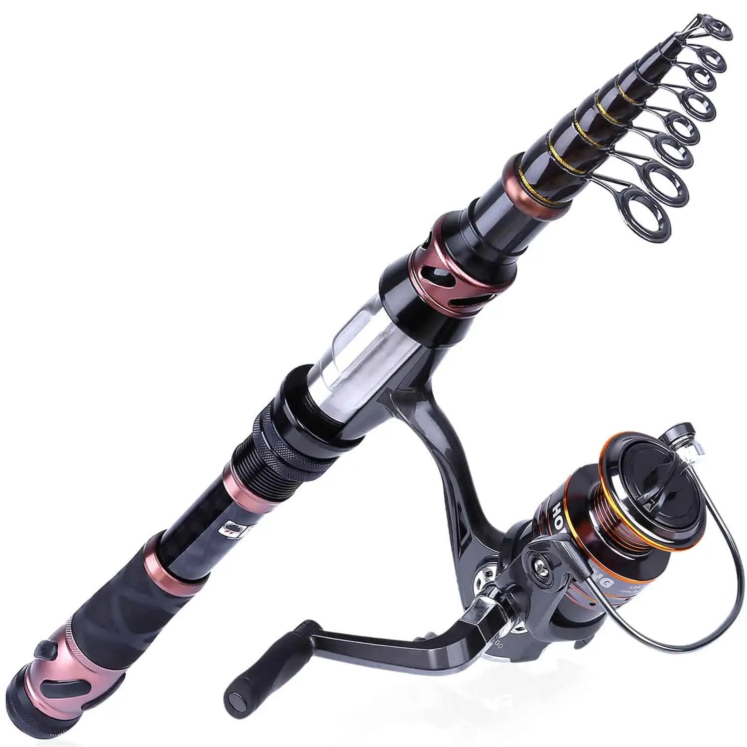 Medium Action Fishing Rods-PLUSINNO Eagle Hunting V Spinning Telescopic Fishing Rods and Reel Combos