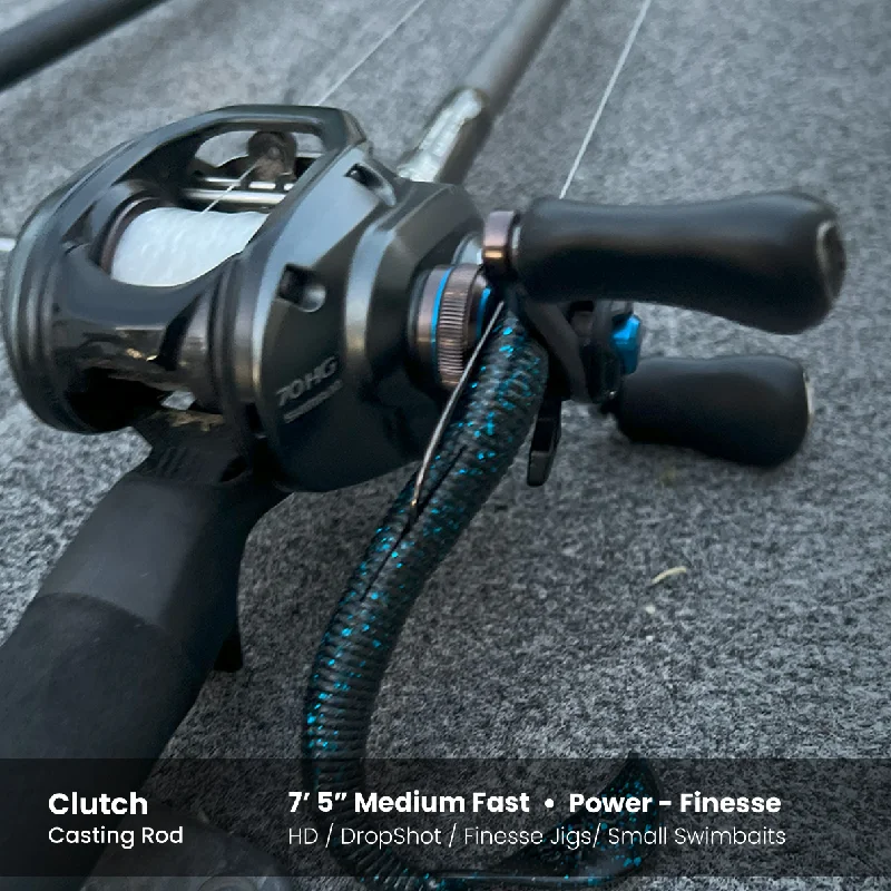 Freshwater Fishing Rods-Clutch - 7'5" Medium Fast - Power Finesse Baitcasting Rod