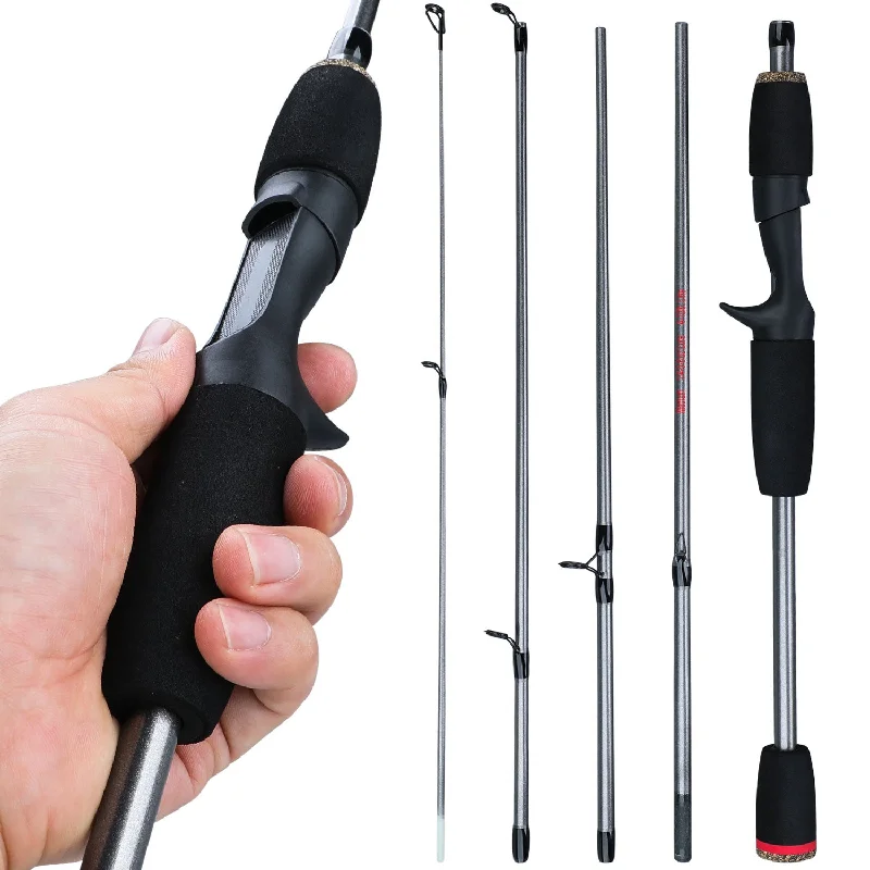 Carp Rods for Fishing-Sougayilang 1.7m/1.66m Portable 5 Section Travel Fishing Rod Ultralight Weight EVA Handle Spinning/Casting Fishing Pole Fishing