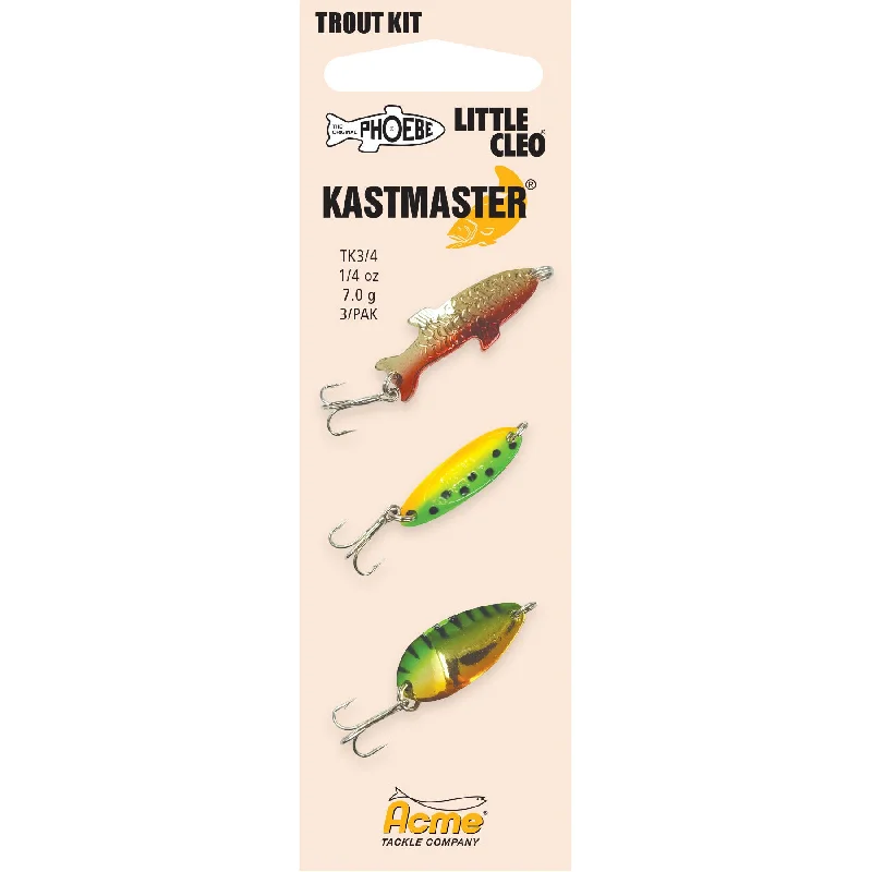 Slow-sink Lures-Trout Spoon Multi Pack 1/4 oz Painted