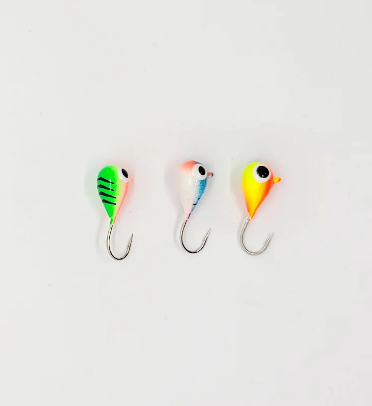 Glow-in-the-dark Lures-Tungsten Glow Ice Jig 6mm (3 pack)