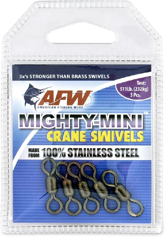 Ultra-smooth Rolling Bearing Swivels-American Fishing Wire Mighty Mini Crane Swivels - Fishing Line Essential, Compact Fishing Tackle, Saltwater Swivels, Stainless Steel Swivel