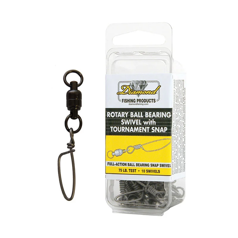 Heavy-duty Fishing Bearing Swivels-Diamond Rotary Ball Bearing Swivels W/ Tournament Snap