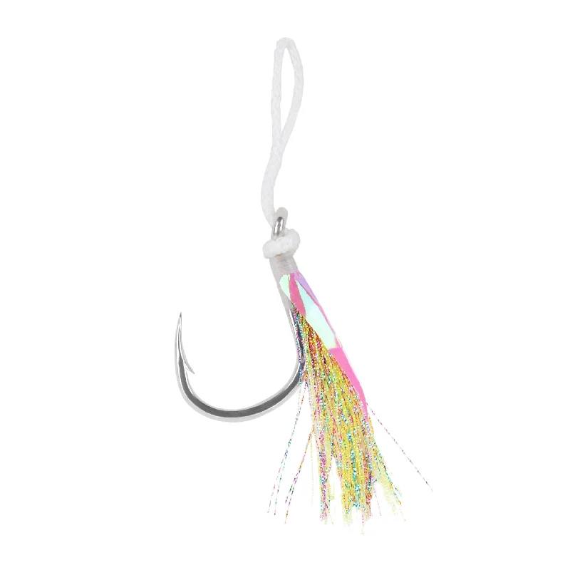 Glow-in-the-dark Fish Hooks-Mustad J-Assist1 Jigging Assist Hooks 2pk