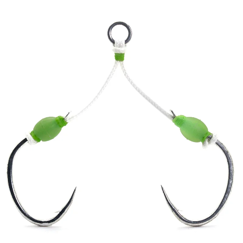 Sharp-point Fish Hooks-Mustad J-Assist3 Slow Pitch Assist Hooks 2pk