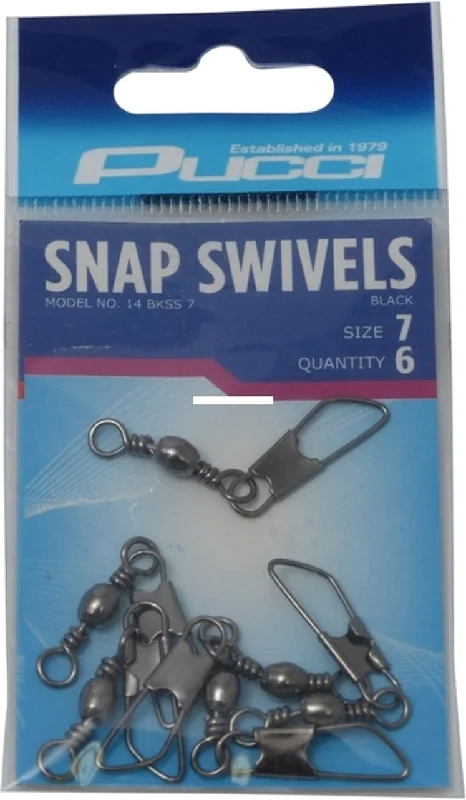 Ball Bearing Swivels-Pucci 14-BKSS-7-6PK Snap Swivel