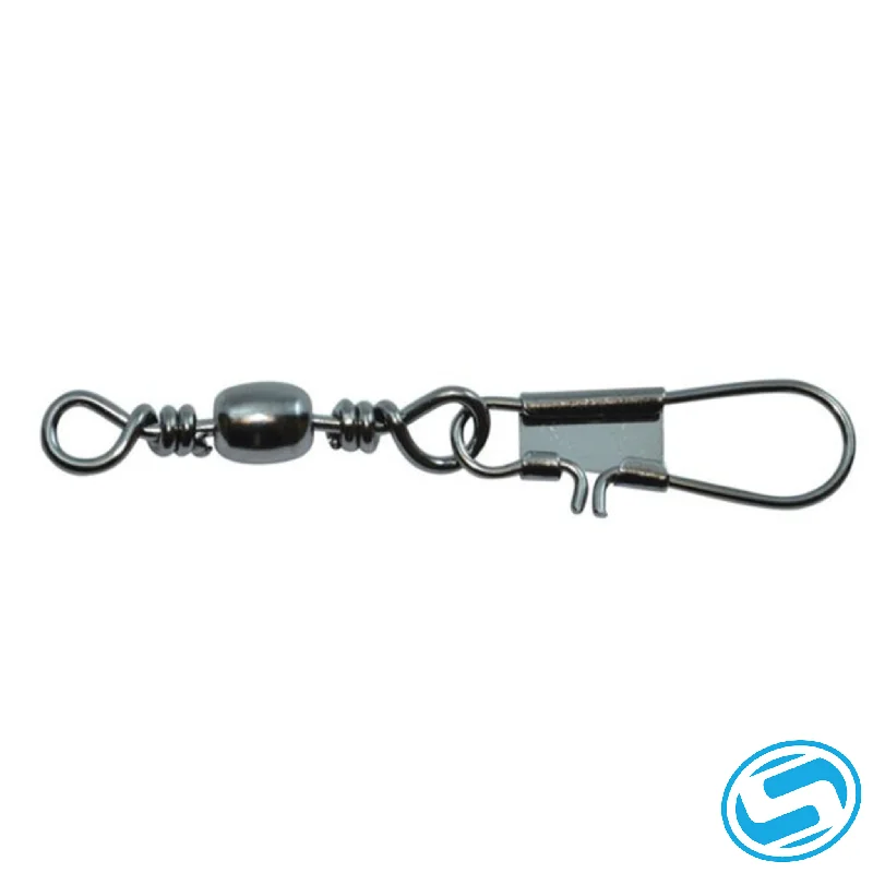 Salt-resistant Bearing Swivels-Spro Taru Swivel With Interlock Snap - Black